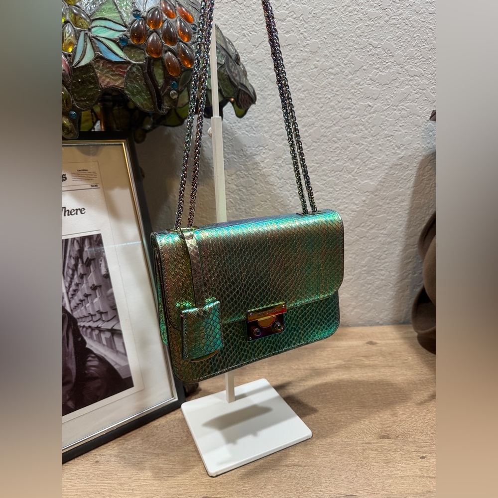 Henri Bendel Uptown Holographic Iridescent Box Bag